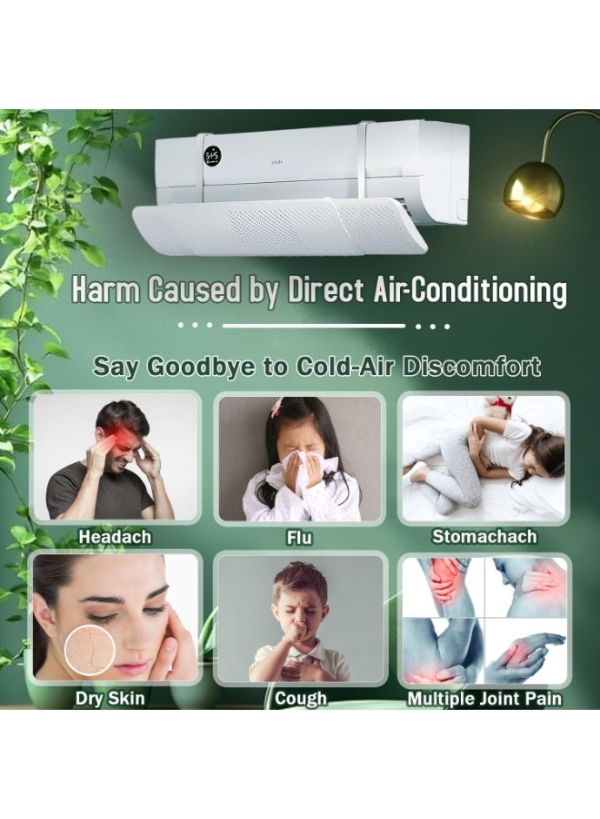 واقي هواء المكيف القابل للتعديل – موزع تدفق الهواء البارد بزاوية دوران 180°، درع مكيف قابل للتمديد (58–95 سم) – حماية من الهواء المباشر للمنزل والمكتب - Image 5