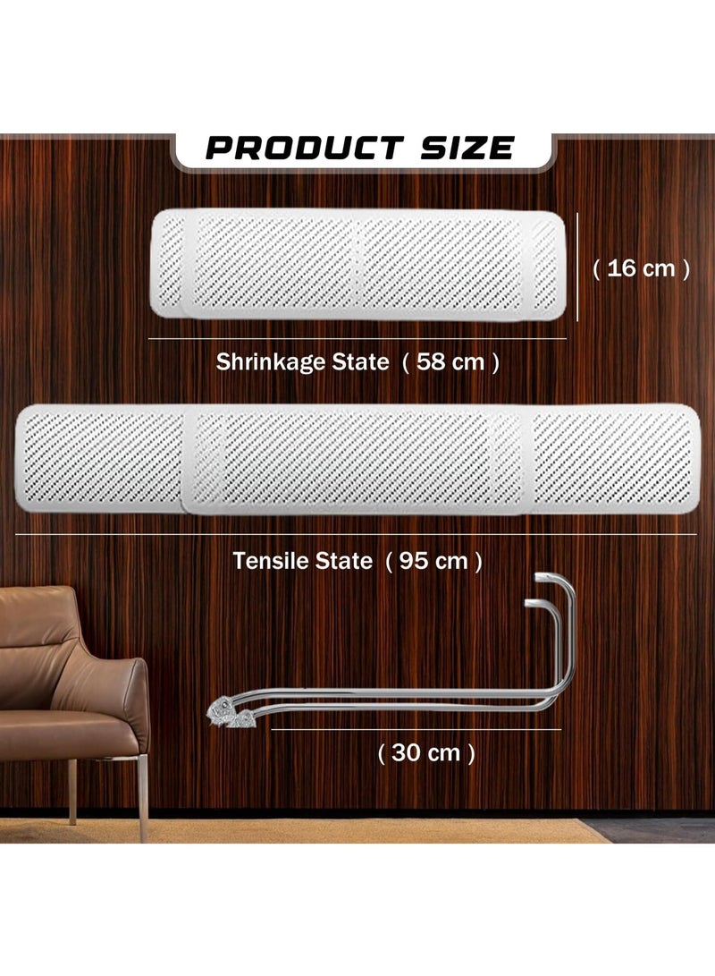 واقي هواء المكيف القابل للتعديل – موزع تدفق الهواء البارد بزاوية دوران 180°، درع مكيف قابل للتمديد (58–95 سم) – حماية من الهواء المباشر للمنزل والمكتب - Image 2