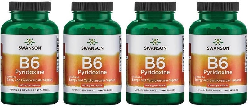 SWANSON B6 Pyridoxine Vitamin Supplement for Adults - 250 Capsules