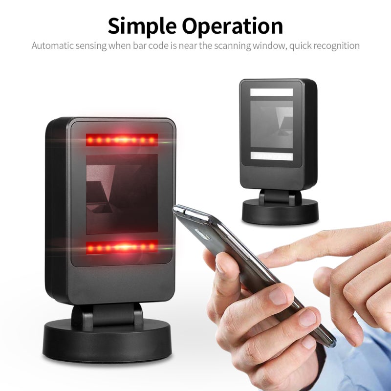 Barcode Scanner: 1/120s Scanning Speed Large Wide Angle Design - Plug And Play USB Interface Image Scanning for Retail Checkout & Warehouse Inventory - Image 5