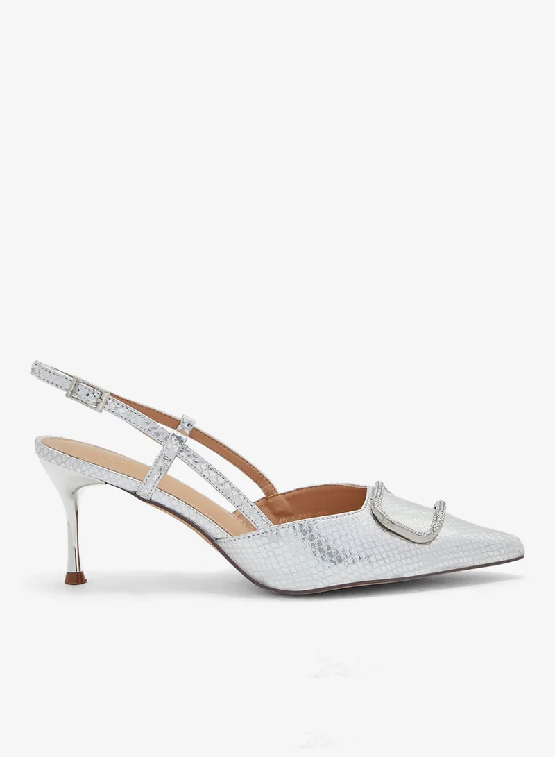 ايلا حذاء بكعب مدبب بحزام خلفي