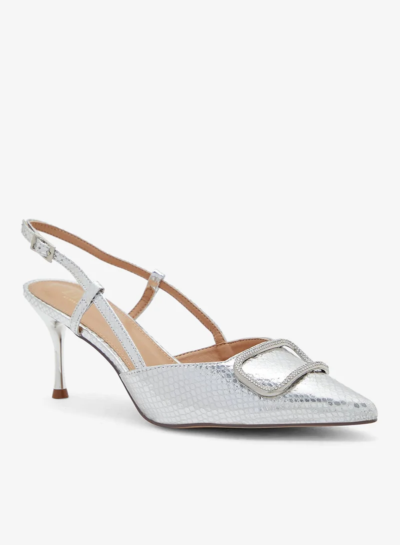 ايلا حذاء بكعب مدبب بحزام خلفي