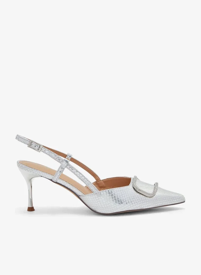 ايلا حذاء بكعب مدبب بحزام خلفي