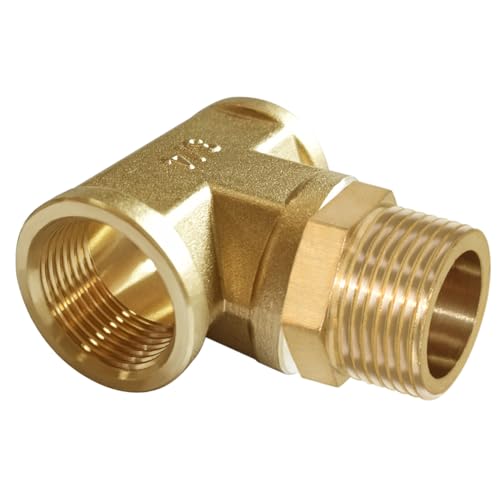 Joywayus Brass Tee Pipe Fitting Barstock 3 Way 34 NPT Female x 34 NPT Male x 34 NPT Female Hose Fitting - Image 3