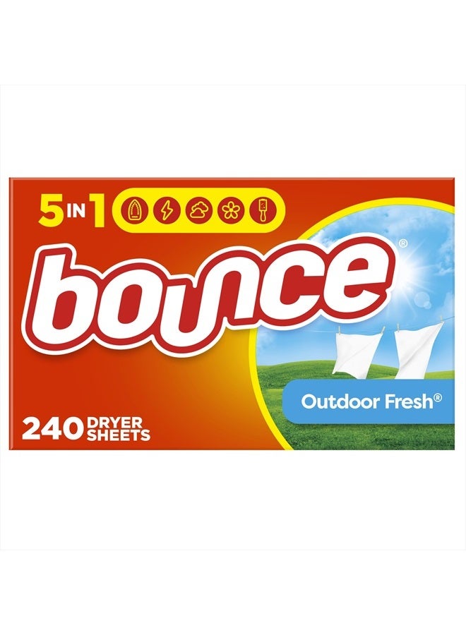 Bounce Dryer Sheets Laundry Fabric Softener, Outdoor Fresh, 240 Count  - Image 1