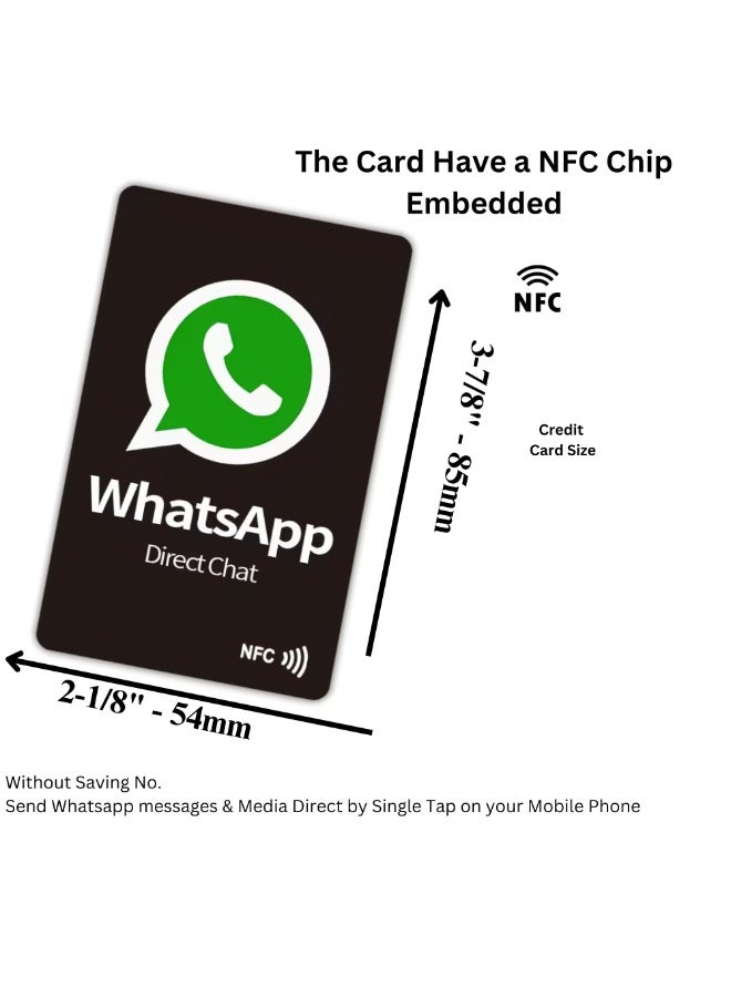 NFC WhatsApp Card Messenger Direct , PVC Card, Send WhatsApp Message on Single Tap, Don't waste your time by saving it your contact. - Image 2