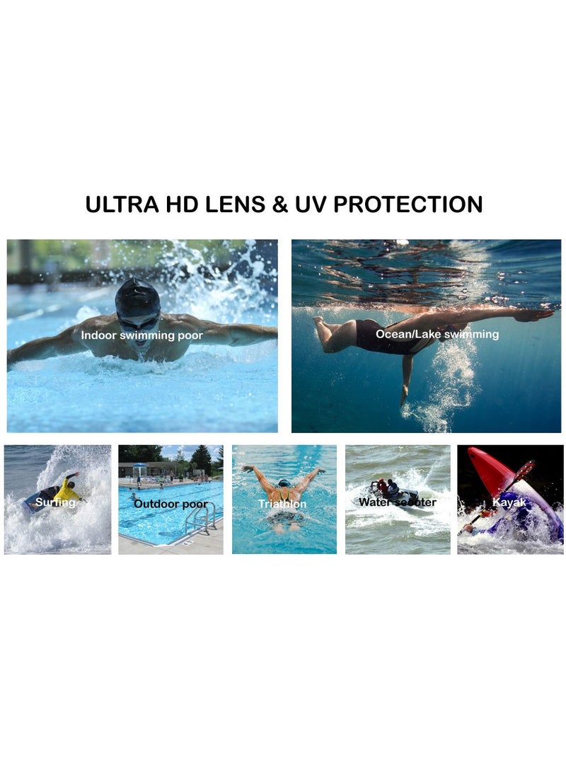 Whale Professional Adult Anti-fog UV protection Lens Men Women Swimming Goggles Waterproof Adjustable Silicone swim (Yellow) - Image 2