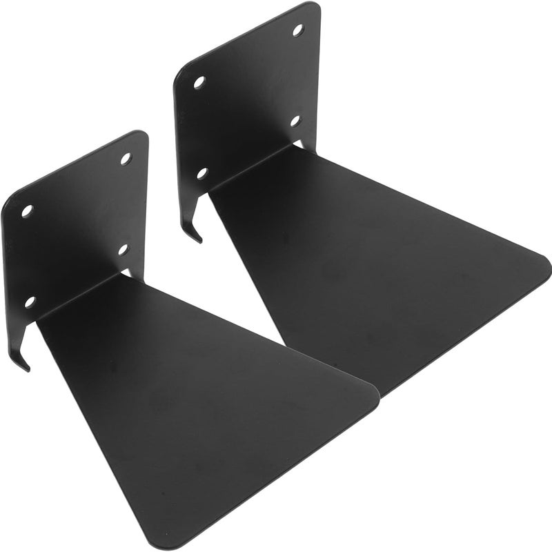 Garneck Invisible Floating Bookshelf Wall Mount 2pcs Black Metal Book Shelves for Bedroom and Living Room Hidden Storage Wall Display Shelf - Image 1