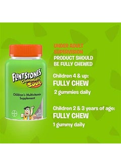 Flintstones Vitamins Flintstones Sour Gummies Kids Vitamins, Gummy Multivitamin for Kids with Vitamins A, B6, B12, C, D & more, 180ct  - Image 3