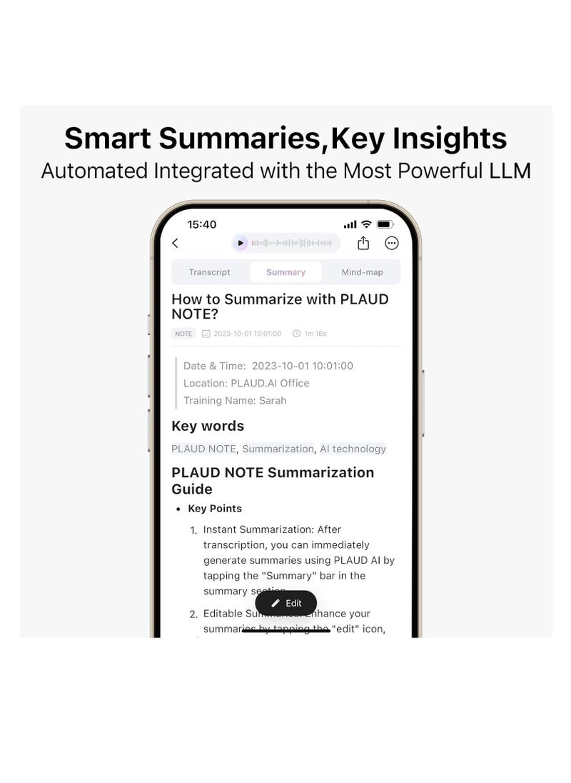 PLAUD - PLAUD NOTE AI Voice Recorder with Magnetic Case Silver - Image 1