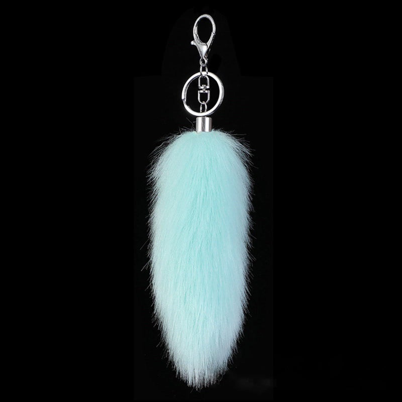 16cm Long Faux Fur Animal Tail Keychain Bag Charm Handphone Car Decoration Color 12 - Image 3