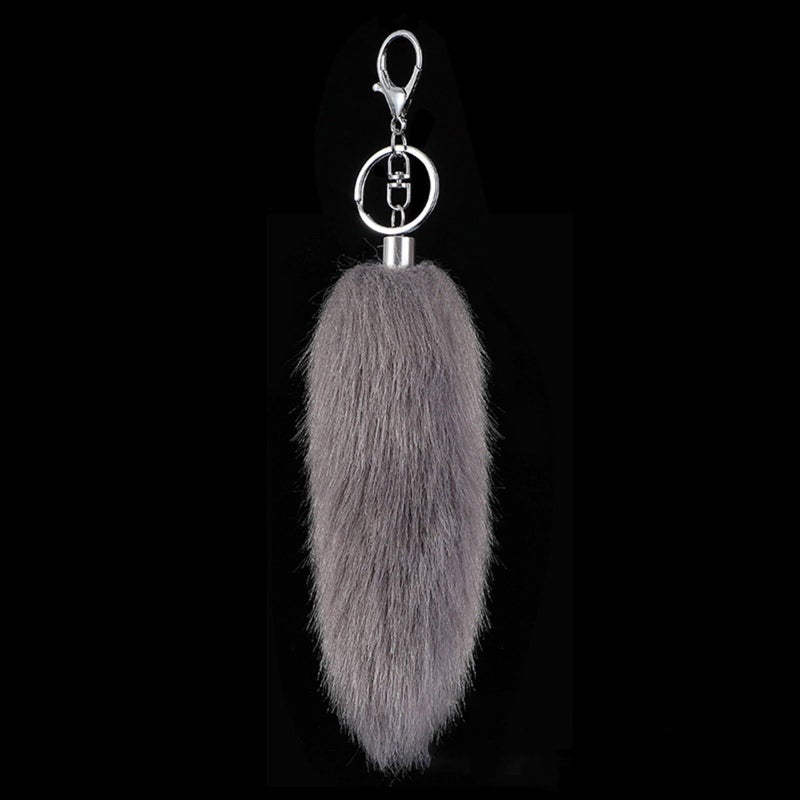 16cm Long Faux Fur Animal Tail Keychain Bag Charm Handphone Car Decoration Color 12 - Image 4