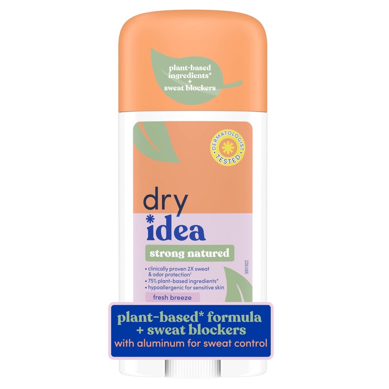 Dry Idea Plant Based Antiperspirant with Aluminum Sweat Blockers Invisible Solid Deodorant for Women â€“ Fresh Breeze Scent, 2X Longer Sweat Protection, 72Hr Sweat & Odor Control for Sensitive Skin, 1pk - Image 1