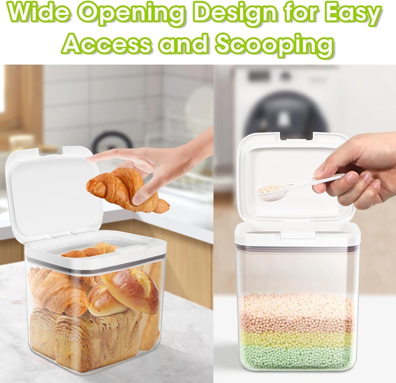 TBMAXS 2 Pack Flour and Sugar Storage Containers with One-Press Flip-up Lid, 2.1Qt + 4.75 Qt Food Storage Container for Rice, Nuts, Snack, Dog Treat, Laundry Room, Kitchen Organization - Image 3