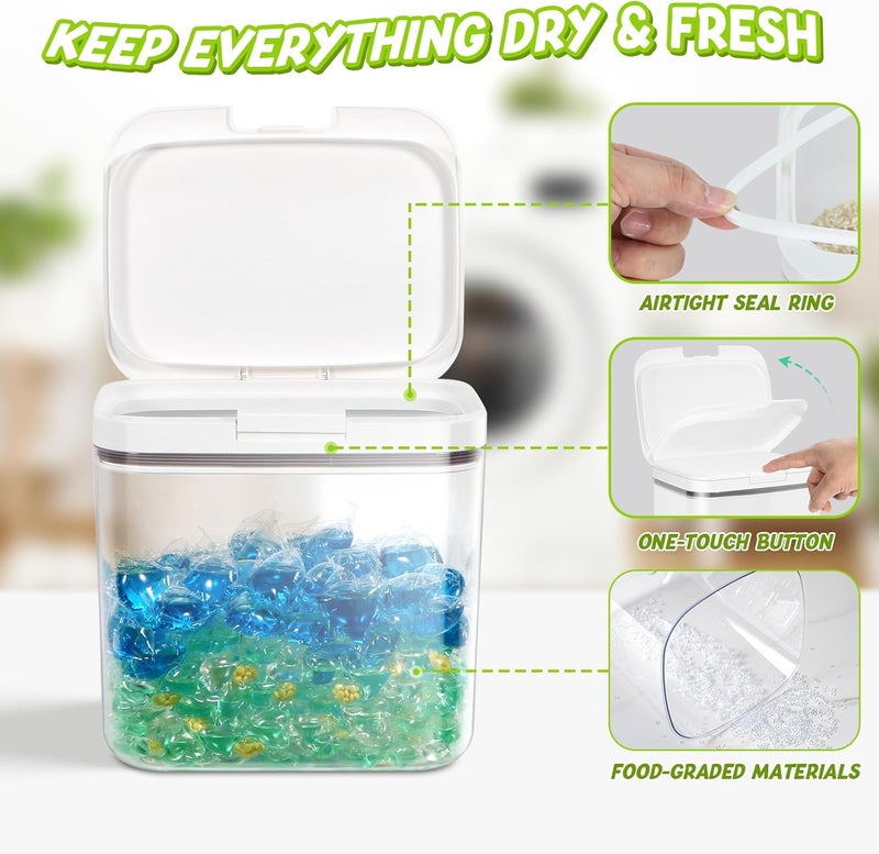 TBMAXS 2 Pack Flour and Sugar Storage Containers with One-Press Flip-up Lid, 2.1Qt + 4.75 Qt Food Storage Container for Rice, Nuts, Snack, Dog Treat, Laundry Room, Kitchen Organization - Image 5