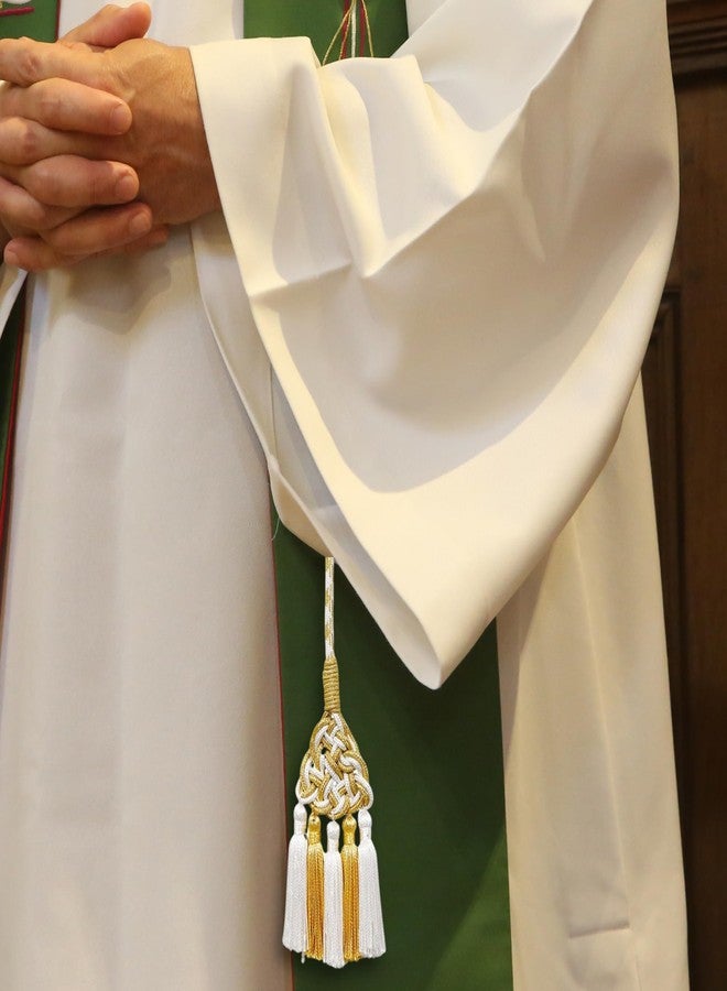 نيدزو حزام أنيق أبيض مضفر من البوليستر من نيدزو مع شرابات، 144 بوصة (أبيض) - Image 2