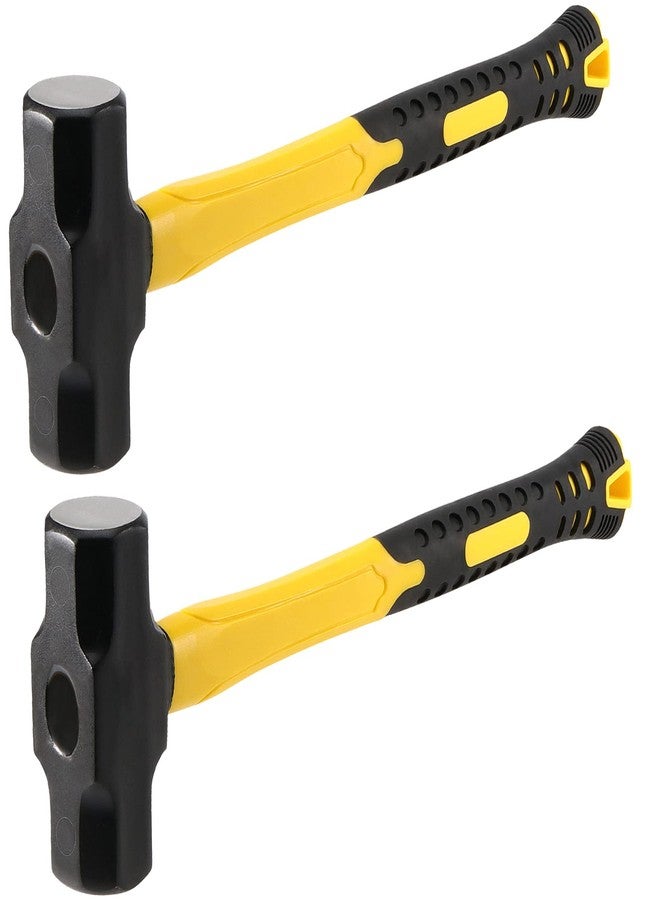 MANCHAP 2 PCS 16 Inch 4 Lbs Sledge Hammer, Mini Club Hammer with with Fiberglass Handle, 4 Pound Drilling Crack Hammer for Demolition and Construction,black yellow - Image 1