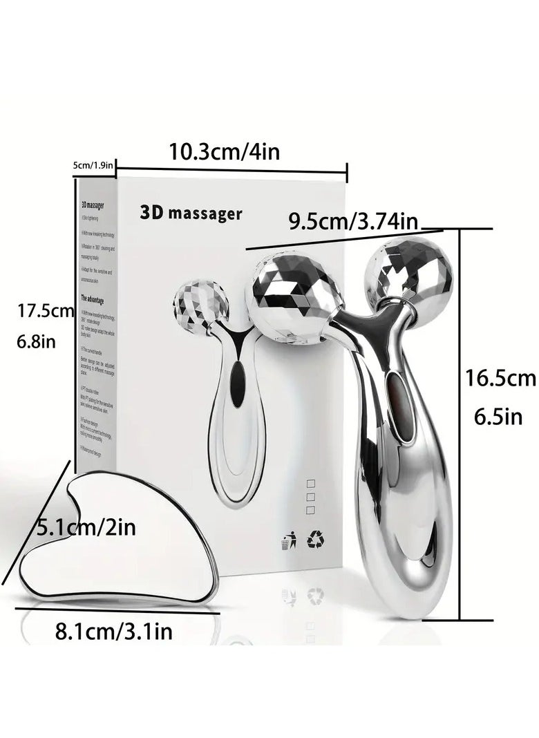 ORiTi Stainless Steel Gua Sha and Face Roller Set Gua Sha Facial Tool Face Massager for Face Sculpting Metal Gua Sha Face Roller Skin Care Facial Massager for Women  - Image 4