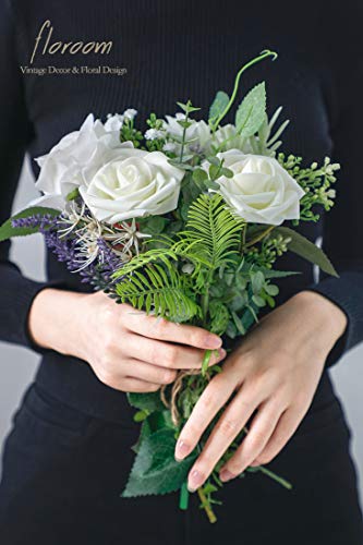 Floroom Artificial Flowers 50pcs Real Looking Ivory Foam Fake Roses with Stems for DIY Wedding Bouquets White Baby Shower Centerpieces Floral Arrangements Party Tables Home Decorations - Image 2