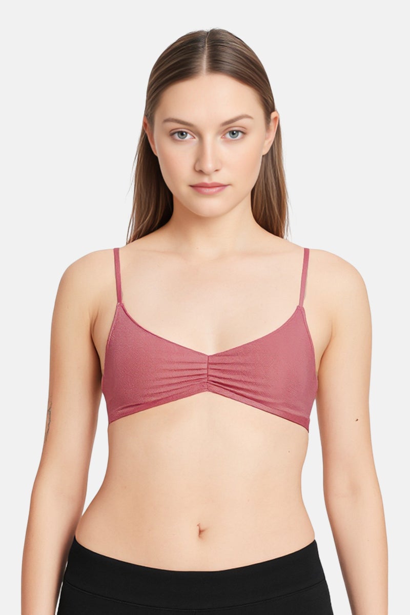 Reserved Women Non Padded Textured Bikini Top, Dark Old Rose - Image 1