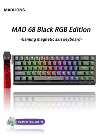 Mad68 HE RGB Mechanical Keyboard Magnetic Switch Hot Swap 8000hz 0.02mm FPS Gaming Keyboard with Adjustable Actuation, Rapid Trigger Mode, Hall Effect Switches, for PC/Mac, Black Portable Birthday Holiday Gift - pzsku/ZF8FEE05ED545CB8C8F48Z/45/1750574685/a59c3e48-0b06-40c5-a4fa-abff1ddd2b99