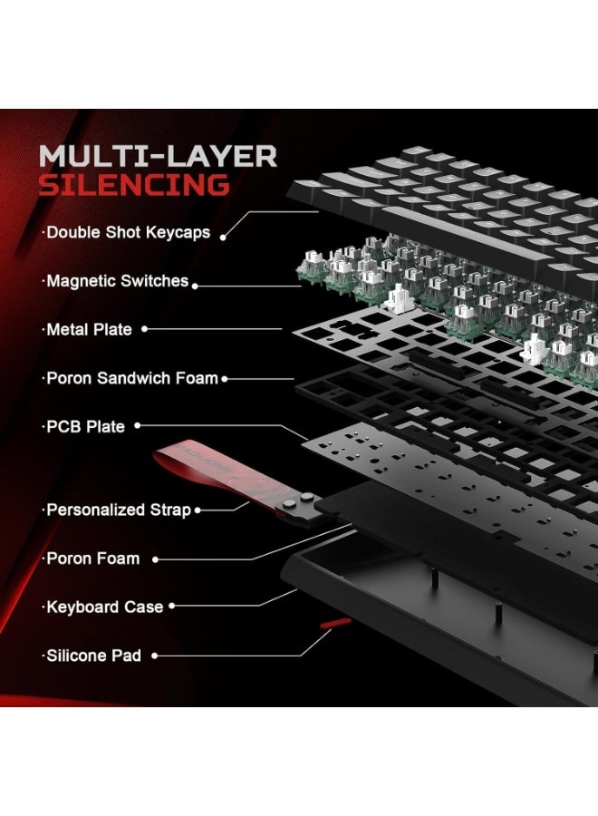 MADLIONS Mad68 HE RGB Mechanical Keyboard Magnetic Switch Hot Swap 8000hz 0.02mm FPS Gaming Keyboard with Adjustable Actuation, Rapid Trigger Mode, Hall Effect Switches, for PC/Mac, Black Portable Birthday Holiday Gift - Image 3