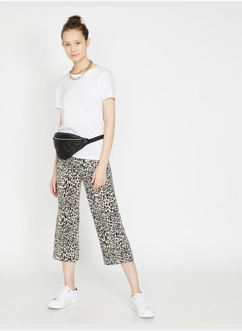 KOTON Leopard Patterned Trousers