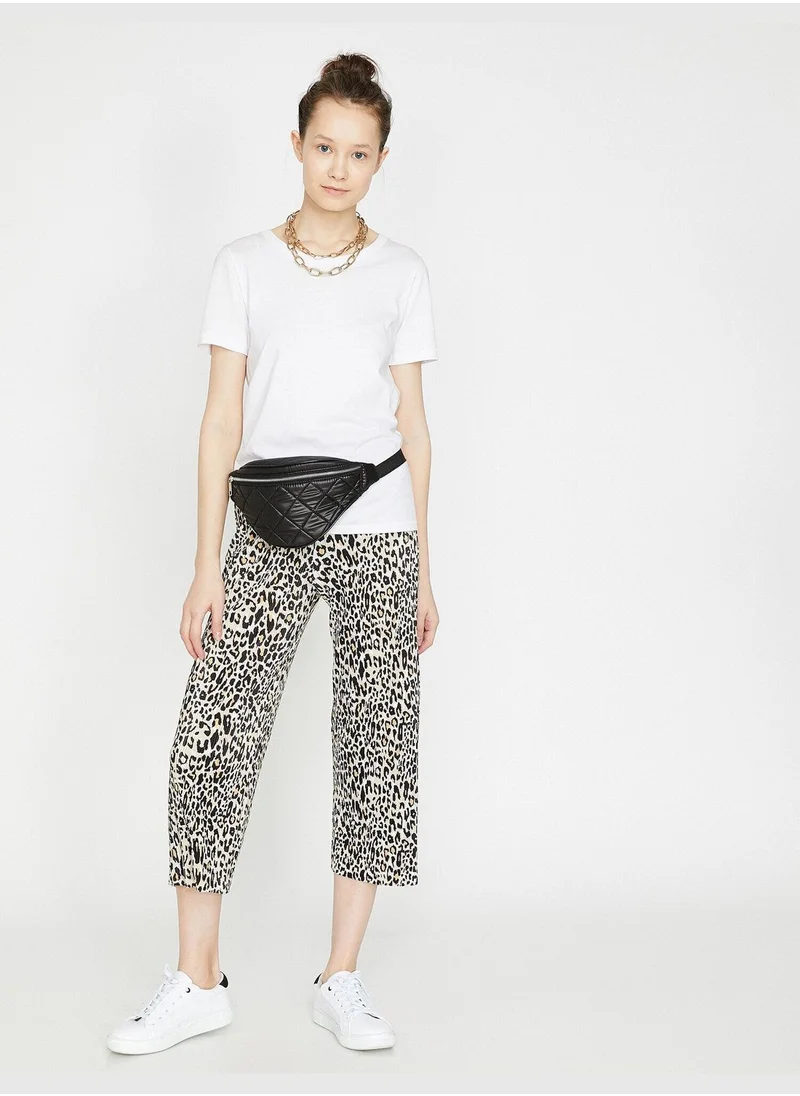 KOTON Leopard Patterned Trousers