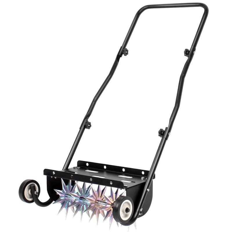 Suchtale 18-Inch Push Spike Aerator, Heavy Duty Rolling Lawn Aerator, Rotary Spike Lawn Aerator, Manual Aeration Equipment with Steel Handle, Suitable for Lawns, Garden, and Yard Grass Aeration - Image 1