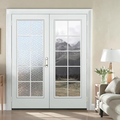 HAPPYMATES Self Adhesive Window Films for Glass Privacy Frosted Glass Decorative Window Sticker/Tinting for Home & Office Bathroom Living Room - Frosted (30 Cm X 24 Inch, 3D Plus) - Image 5