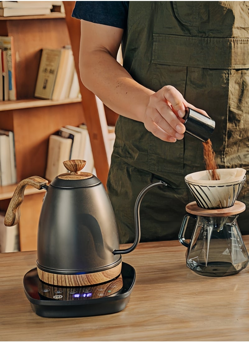 Electric Gooseneck Kettle V60 Coffee Kettle 1000ML 1200W Power dry Protection Touch Screen Matte Black Adjustment with Digital Display Temperature Automatic Insulation Stainless Steel Material Suitable for Home and Offic - pzsku/ZF8FEFFB7A5584EC2454EZ/45/_/1733980668/4717cfea-cba1-4088-b7ea-67cd36a8c35e
