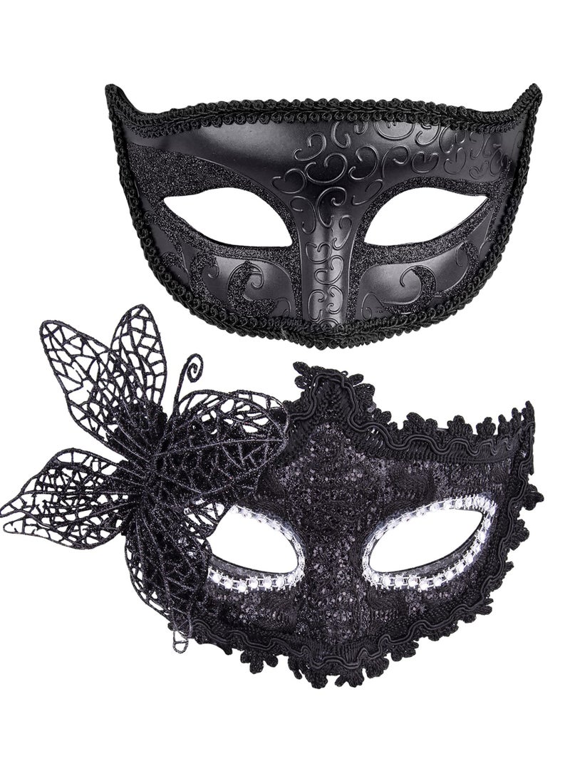 SYOSI Couple Masquerade Masks Set Venetian Party Mask Mardi Gras Mask for Women and Men  - Image 1