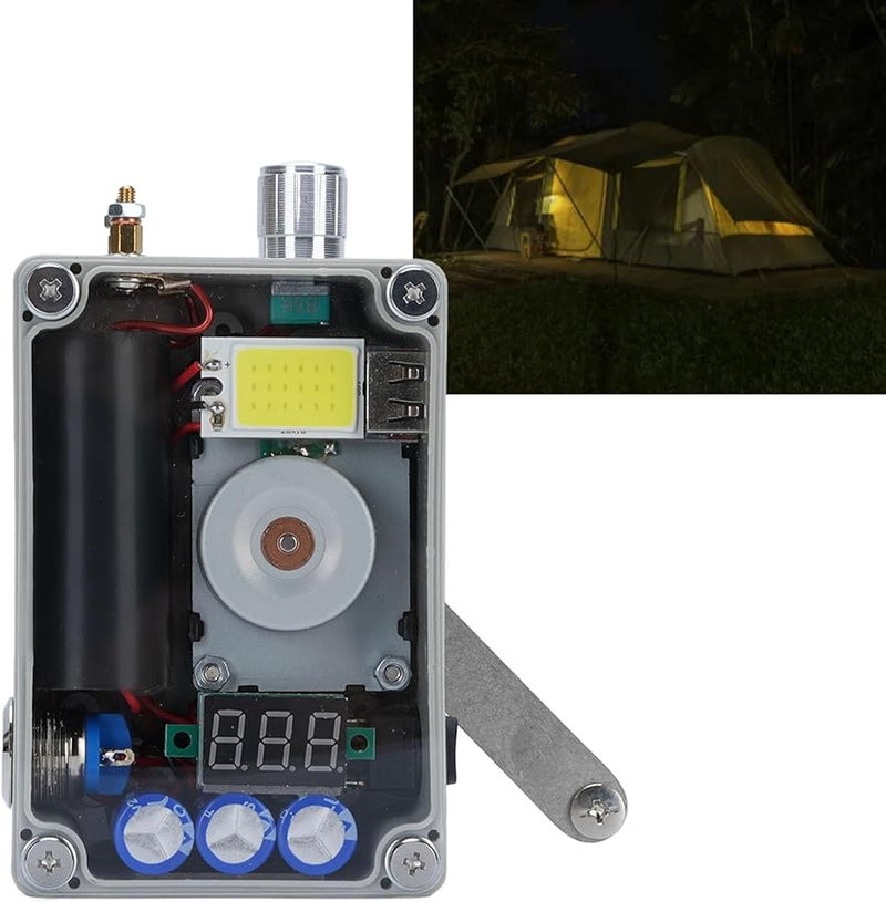 مولد يدوي محمول لشحن USB مع عداد فولتميتر LCD لإمداد طاقة الطوارئ للتخييم الخارجي - Image 5