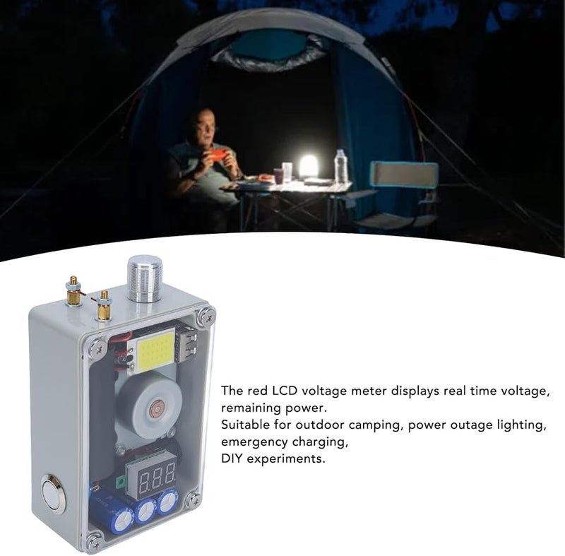 مولد يدوي محمول لشحن USB مع عداد فولتميتر LCD لإمداد طاقة الطوارئ للتخييم الخارجي - Image 4