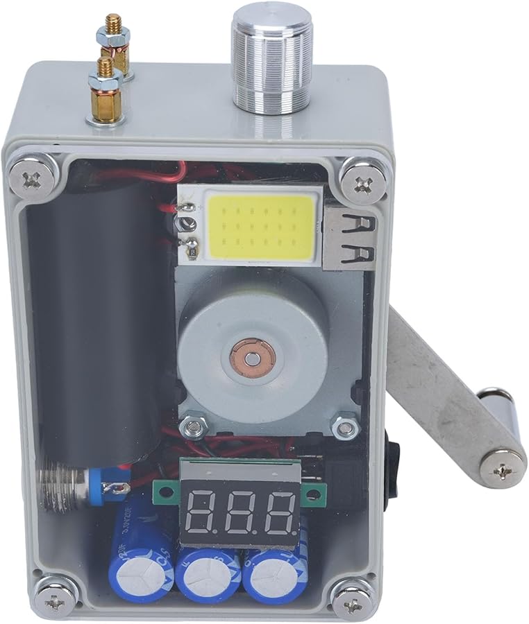 مولد يدوي محمول لشحن USB مع عداد فولتميتر LCD لإمداد طاقة الطوارئ للتخييم الخارجي - Image 1