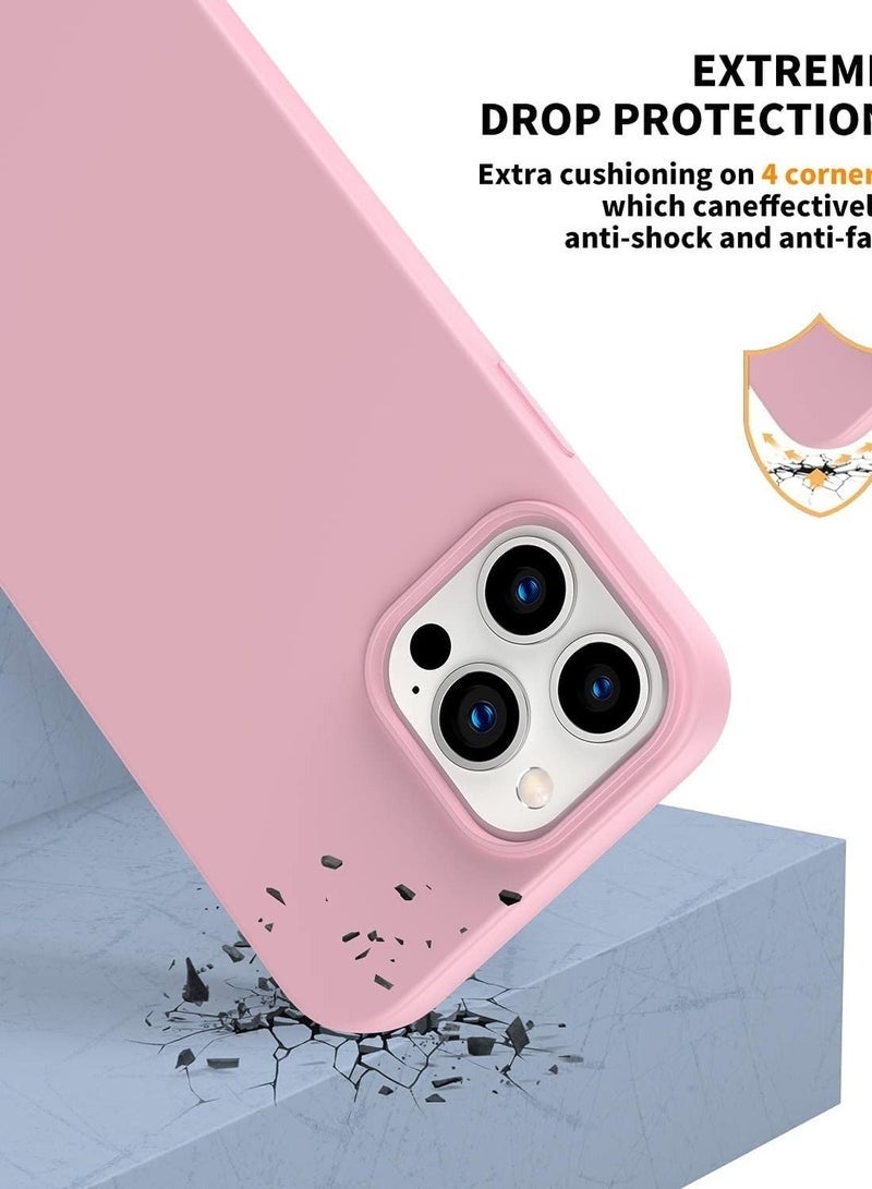 ليدين جراب سيليكون لهاتف iPhone 14 Pro، جراب هاتف كامل الجسم، ناعم الملمس، غطاء مقاوم للصدمات مع بطانة من الألياف الدقيقة - Image 3