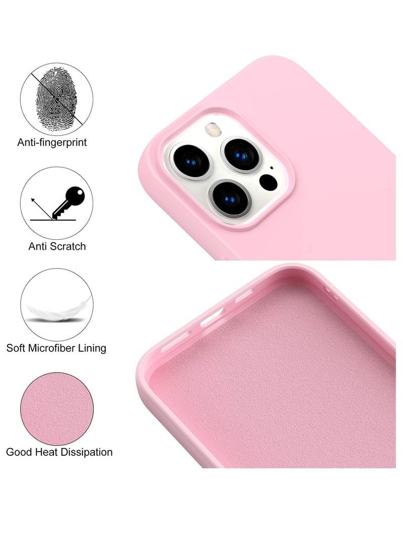 ليدين جراب سيليكون لهاتف iPhone 14 Pro، جراب هاتف كامل الجسم، ناعم الملمس، غطاء مقاوم للصدمات مع بطانة من الألياف الدقيقة - Image 2