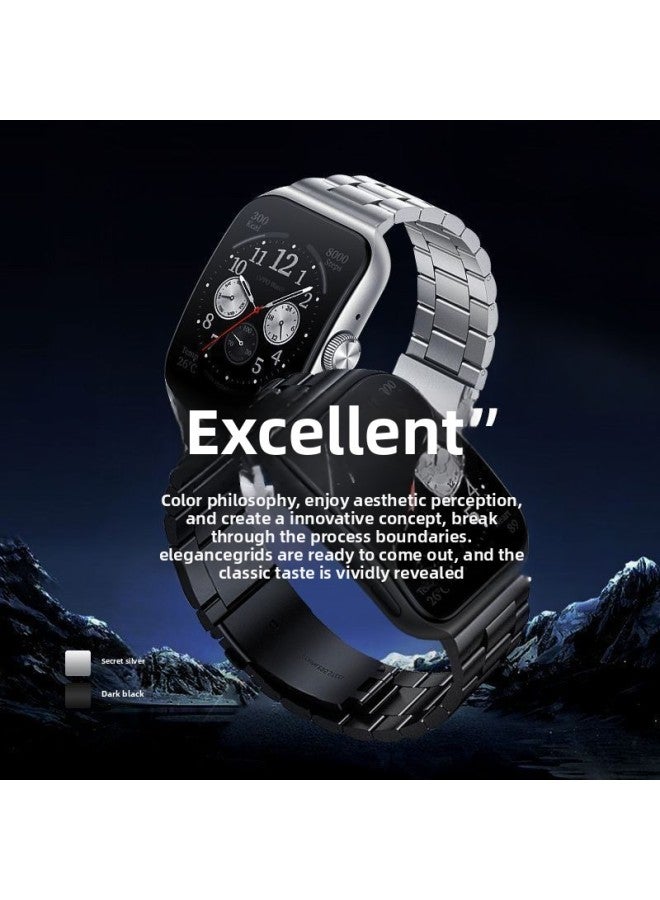 For OPPOwatch3Pro Watch Strap Watch2 Smart Sport 41/42/46mm Milan Watch Band-Color:Silver [stainless Steel Three-bead Watch Strap]-exclusive For Oppo Watch Se