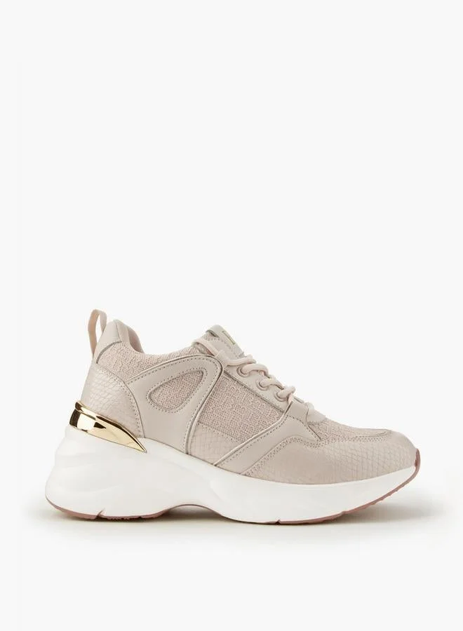 Panelled Lace-Up Sneakers