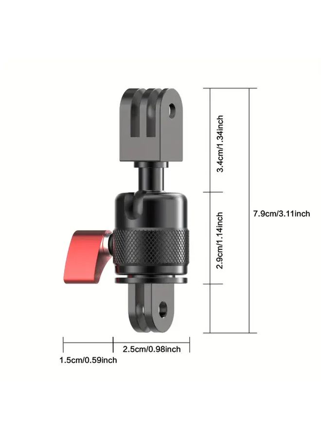 Black 360 Degree Rotating Aluminum Alloy Stand For 12 11 Action Camera - Image 2
