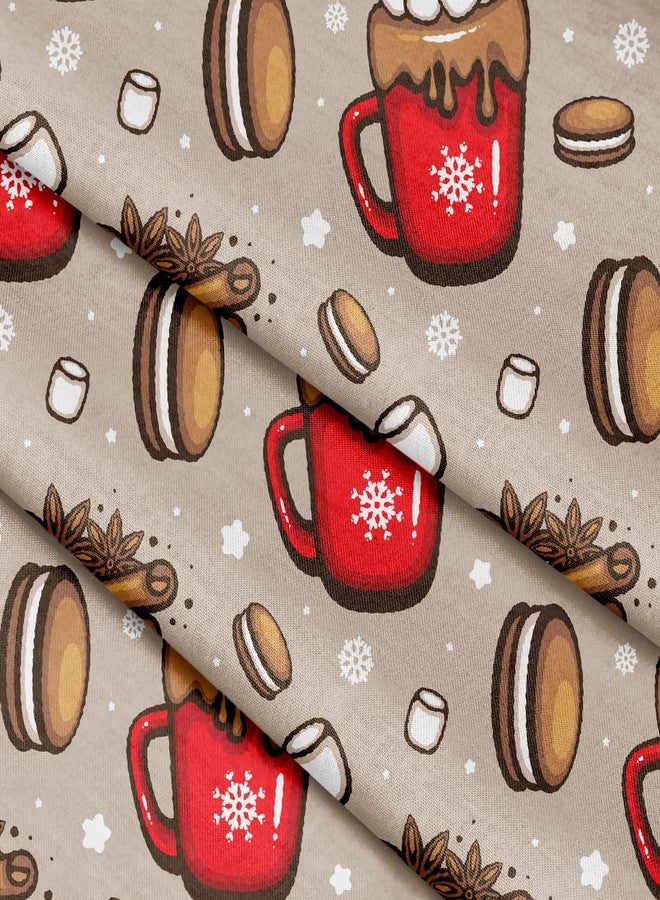 Xtremepads Spicy Hot Chocolate Red Cup Pattern Pattern - Rectangle Oblong Linen Tablecloth, 60" x 102" inches Washable Decorative Table Cloth - Image 3