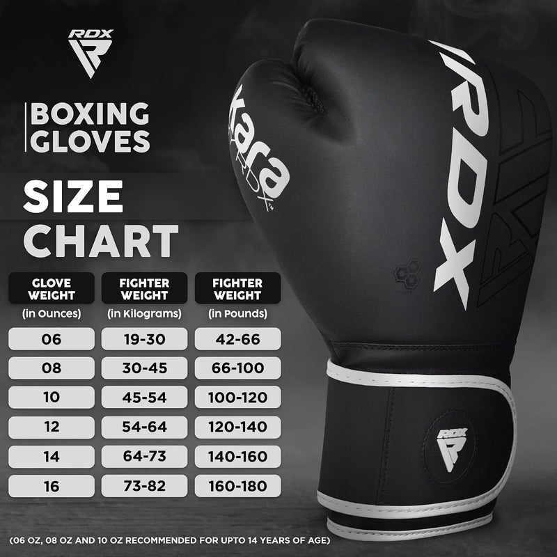 RDX Boxing Gloves - Sparring and Muay Thai Maya Hide Leather Training Mitts -14 OZ |Black/Black (BGR-F6MB-14OZ) - Image 3