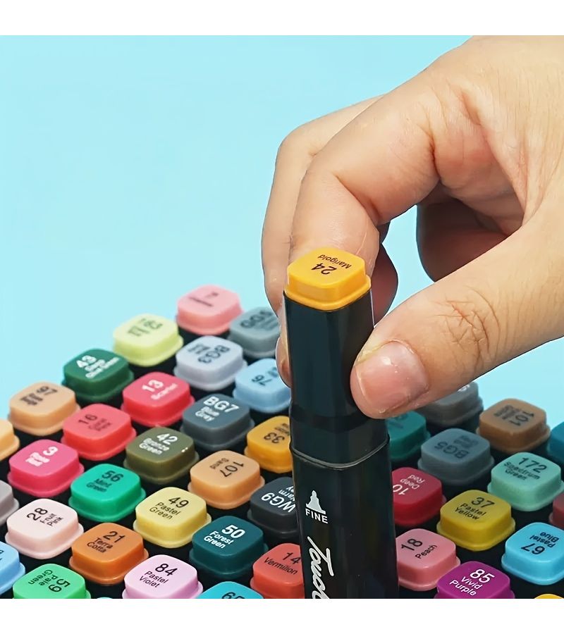 36 Color Dual Tip Water Based Blending Markers For Wet Dry Coloring Smudge Free Layering Ink With Mist Effect Art Pens For Painting Sketching Coloring Ideal For Hobbyists Artists Office Use - Image 3
