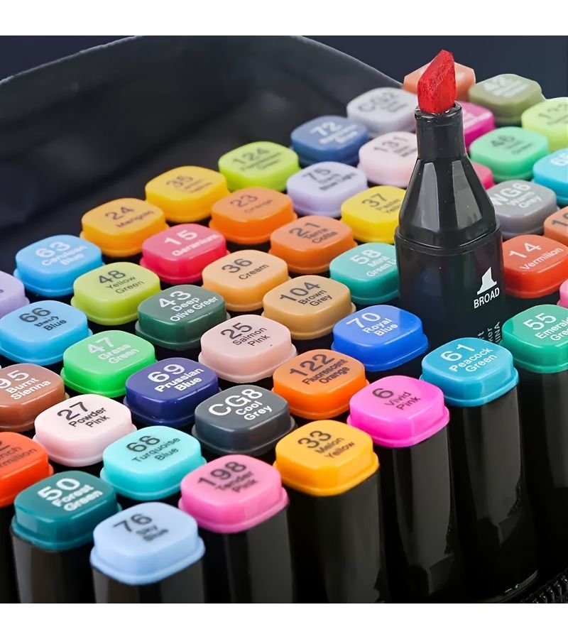 36 Color Dual Tip Water Based Blending Markers For Wet Dry Coloring Smudge Free Layering Ink With Mist Effect Art Pens For Painting Sketching Coloring Ideal For Hobbyists Artists Office Use - Image 1