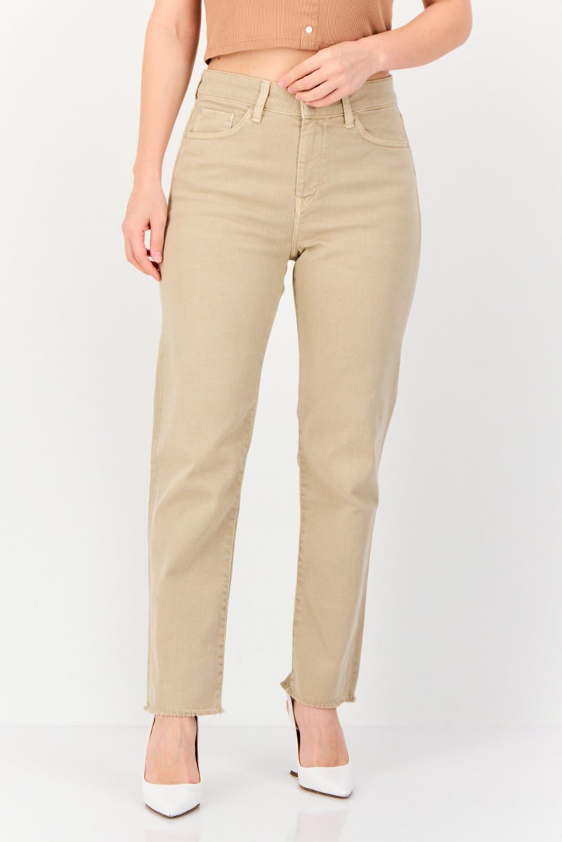 SALSA Women Skinny Fit Solid Stretchable Denim Jeans, Beige - Image 1