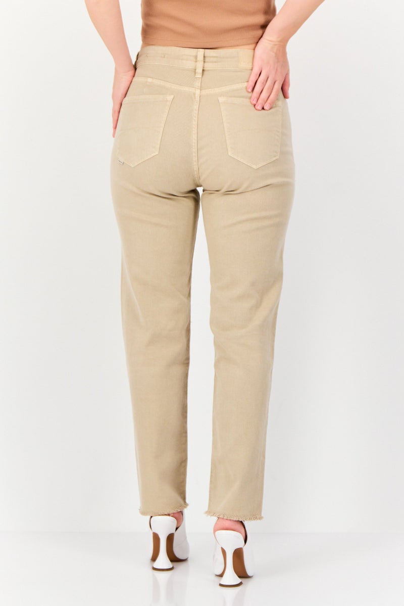 SALSA Women Skinny Fit Solid Stretchable Denim Jeans, Beige - Image 3