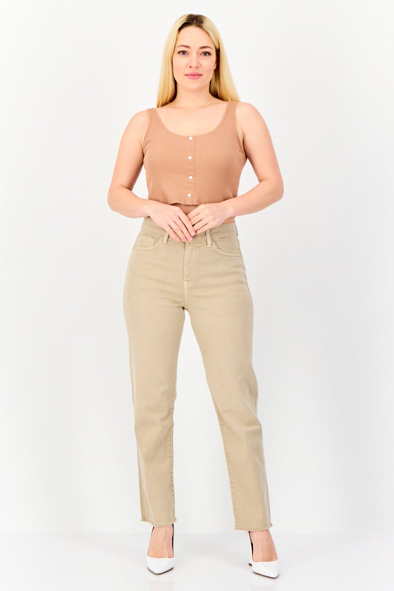 SALSA Women Skinny Fit Solid Stretchable Denim Jeans, Beige - Image 2