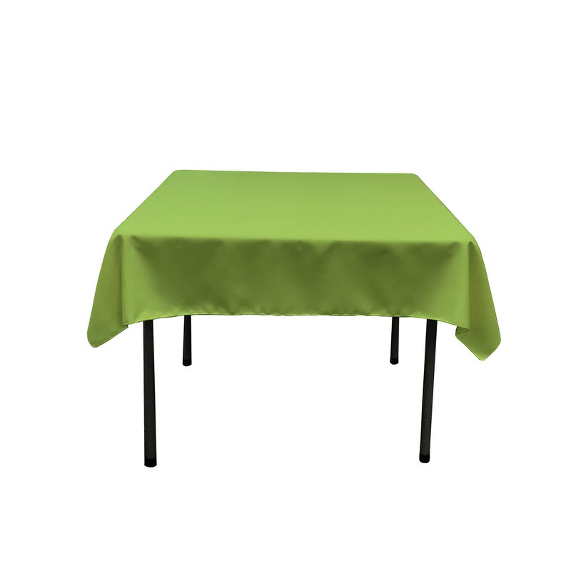 LA Linen Polyester Poplin Washable Square Tablecloth Stain and Wrinkle Resistant Table Cover 58x58 Fabric Table Cloth for Dinning Kitchen Party Holiday 58 by 58Inch Lime