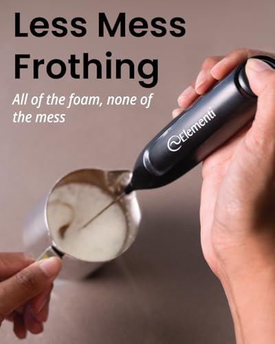 Elementi Powerful Frother Wand – Lightweight Milk Frother & Drink Mixer Handheld, Matcha Whisk for Dreamy Lattes, Powerful Coffee Mixer Wand & Blender Stirrer - Make Creamy Cappuccinos at Home (Black) - Image 2