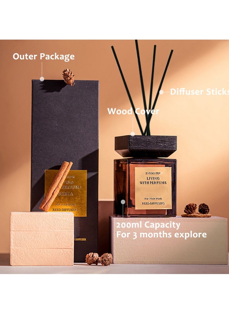 200ml Reed Diffuser Set : Freesia Blended Fragrance Diffuser Air Fresheners Long-Lasting Aromatherapy Diffusers for Home Bedroom Bathroom Office Decor (10% Conc)